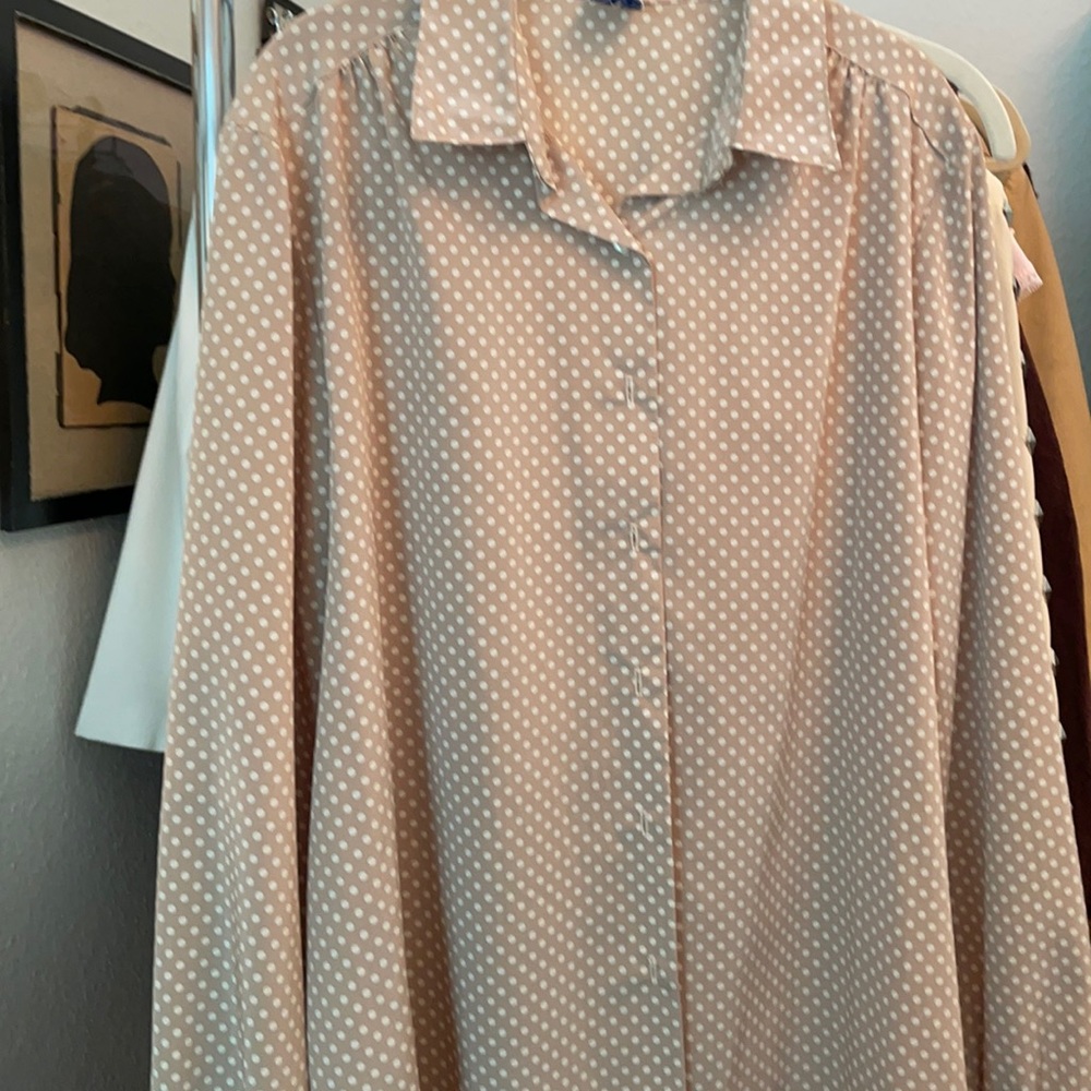 Vintage polka dot button down blouse